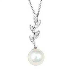 GZİNC006 PIRLANTA İNCİLİ KOLYE