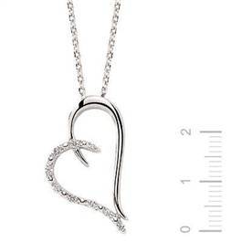 Pırlanta Gümüş Kalp Kolye GMY028