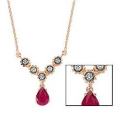 Pırlanta Yakut  Kolye GZKL093