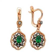 Pırlanta Zümrüt Küpe Gzkp049