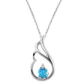 Pırlanta Mavi Topaz KolyeGMY078