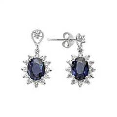 Pırlanta Safir Küpe GZKP051