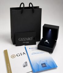 0.50 Karat Oval Tektaş Pırlanta Yüzük F Renk SI2 | 14 Ayar Beyaz Altın Gizzaro