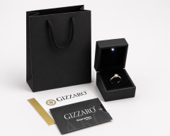 0.50 Karat Oval Tektaş Pırlanta Yüzük E Renk SI2 | 14 Ayar Beyaz Altın Gizzaro