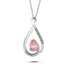 Pırlanta Pembe Taşlı Kolye gmy147