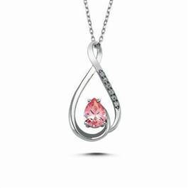 Pırlanta Pembe Taşlı Kolye gmy147